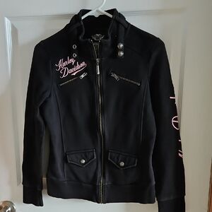 Harley-Davidson Women's Black and Pink Jacket